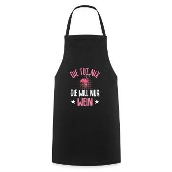 Flamingo Junggesellenabschied Frauen jga Saufen - Kochschürze - Schwarz - Vorne - AI Model Male 185 dark (185cm)