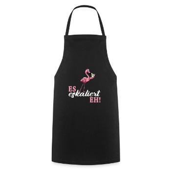 Flamingo Junggesellenabschied Frauen jga Saufen - Kochschürze - Schwarz - Vorne - AI Model Male 185 dark (185cm)