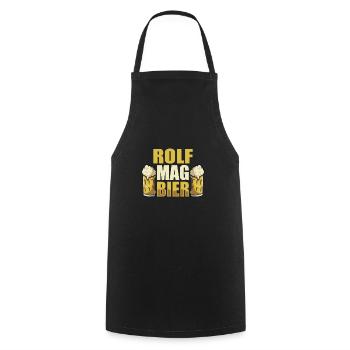 Rolf mag Bier Name Geburtstag - Kochschürze - Schwarz - Vorne - AI Model Male 185 dark (185cm)
