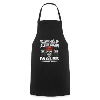 Maler Lackierer Alter mann Lackierer - Kochschürze - Schwarz - Vorne - AI Model Male 185 dark (185cm)