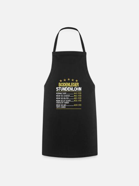 Bodenleger Stundenlohn - Kochschürze - Schwarz