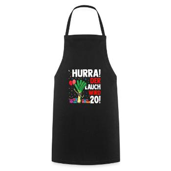 Hurra der Lauch wird 20 - Kochschürze - Schwarz - Vorne - AI Model Male 185 dark (185cm)