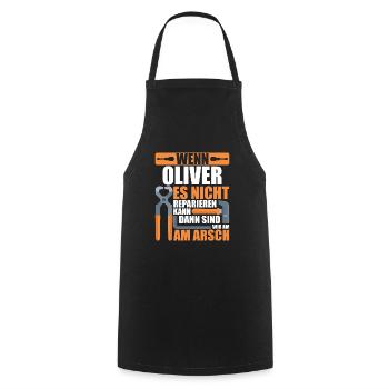 Vorname Oliver Name Geburtstag Geschenk - Kochschürze - Schwarz - Vorne - AI Model Male 185 dark (185cm)