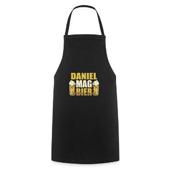 Daniel mag Bier Name Geburtstag - Kochschürze - Schwarz - Vorne - AI Model Male 185 dark (185cm)
