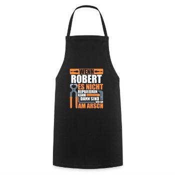 Vorname Robert Name Geburtstag Geschenk - Kochschürze - Schwarz - Vorne - AI Model Male 185 dark (185cm)