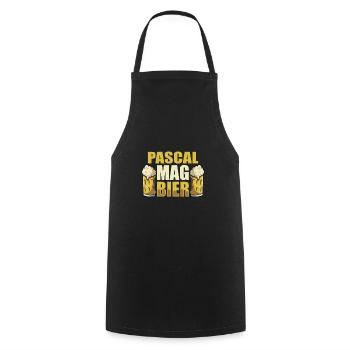 Pascal mag Bier Name Geburtstag - Kochschürze - Schwarz - Vorne - AI Model Male 185 dark (185cm)
