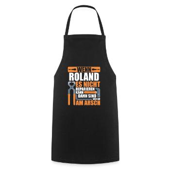 Vorname Roland Name Geburtstag Geschenk - Kochschürze - Schwarz - Vorne - AI Model Male 185 dark (185cm)