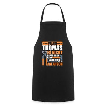 Vorname Thomas Name Geburtstag Geschenk - Kochschürze - Schwarz - Vorne - AI Model Male 185 dark (185cm)