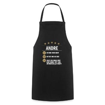Andre Habe immer Recht Namenstag - Kochschürze - Schwarz - Vorne - AI Model Male 185 dark (185cm)