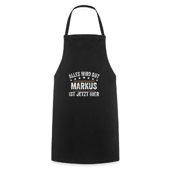 Markus Vorname Name Geburtstag - Kochschürze - Schwarz - Vorne - AI Model Male 185 dark (185cm)