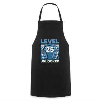 Level 25 Unlocked Gaming Geburtstag Gamer - Kochschürze - Schwarz - Vorne - AI Model Male 185 dark (185cm)