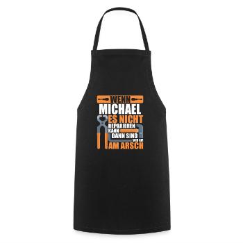 Vorname Michael Name Geburtstag Geschenk - Kochschürze - Schwarz - Vorne - AI Model Male 185 dark (185cm)