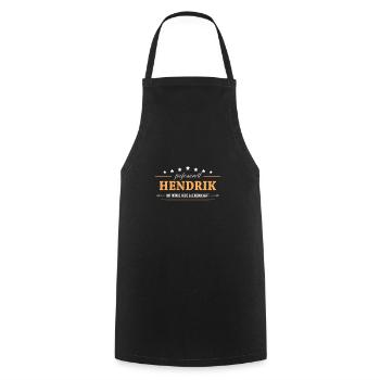 Professionell Hendrik Name Vorname - Kochschürze - Schwarz - Vorne - AI Model Male 185 dark (185cm)