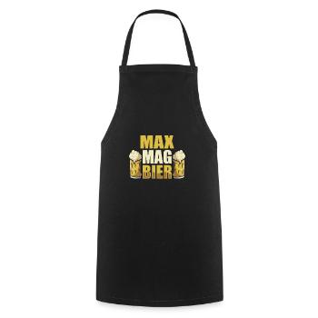 Max mag Bier Name Geburtstag - Kochschürze - Schwarz - Vorne - AI Model Male 185 dark (185cm)