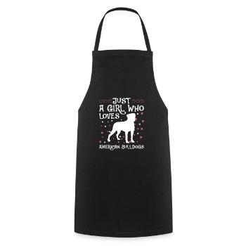 American Bulldog Chiens Cadeaux - Tablier de cuisine - noir - Devant - AI Model Male 185 dark (185cm)