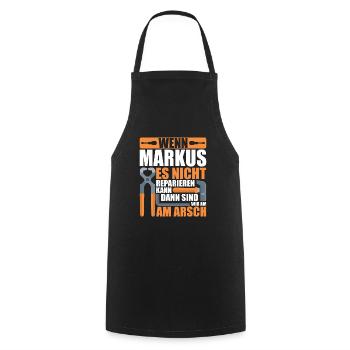 Vorname Markus Name Geburtstag Geschenk - Kochschürze - Schwarz - Vorne - AI Model Male 185 dark (185cm)
