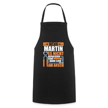 Vorname Martin Name Geburtstag Geschenk - Kochschürze - Schwarz - Vorne - AI Model Male 185 dark (185cm)
