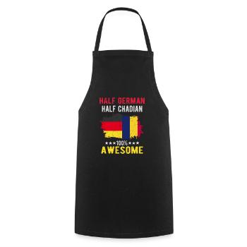 Half German Half Chader - Cooking Apron - black - Front - AI Model Male 185 dark (185cm)