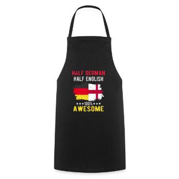 Half German Half English - Cooking Apron - black - Front - AI Model Male 185 dark (185cm)