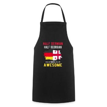 Half German Half Georgian - Cooking Apron - black - Front - AI Model Male 185 dark (185cm)