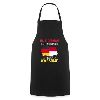 Moitié allemand moitié indonésien - Tablier de cuisine - noir - Devant - AI Model Male 185 dark (185cm)