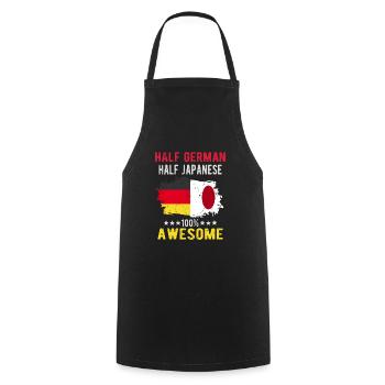 Moitié allemand moitié japonais - Tablier de cuisine - noir - Devant - AI Model Male 185 dark (185cm)
