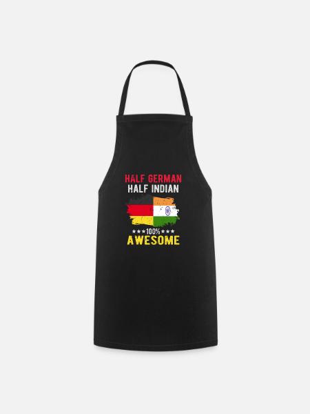 Halb Deutsch Halb Inder - Kochschürze - Schwarz