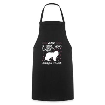 Bearded Collie Geschenk Hunde - Kochschürze - Schwarz - Vorne - AI Model Male 185 dark (185cm)