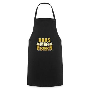 Hans mag Bier Name Geburtstag - Kochschürze - Schwarz - Vorne - AI Model Male 185 dark (185cm)