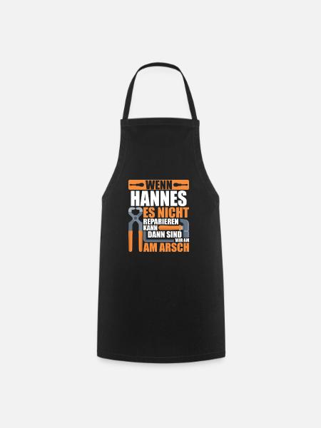 Vorname Hannes Name Geburtstag Geschenk - Kochschürze - Schwarz