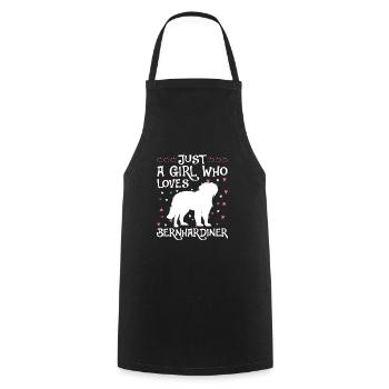 St. Bernard Gift Dogs - Cooking Apron - black - Front - AI Model Male 185 dark (185cm)
