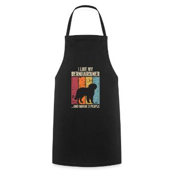 St. Bernard Gift Dogs - Cooking Apron - black - Front - AI Model Male 185 dark (185cm)