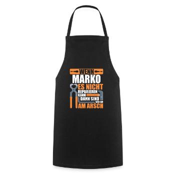 Vorname Marko Name Geburtstag Geschenk - Kochschürze - Schwarz - Vorne - AI Model Male 185 dark (185cm)