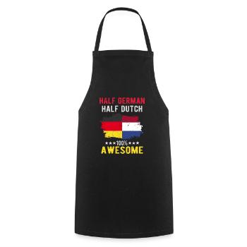 Half German half Dutch - Cooking Apron - black - Front - AI Model Male 185 dark (185cm)