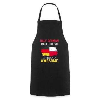 Halb Deutsch Halb Singapurer - Kochschürze - Schwarz - Vorne - AI Model Male 185 dark (185cm)