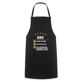 Dirk Habe immer Recht Name day - Tablier de cuisine - noir - Devant - AI Model Male 185 dark (185cm)
