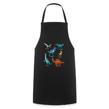 My Dinosaur Alphabet Kids Species Dino A-Z - Cooking Apron - black - Front - AI Model Male 185 dark (185cm)