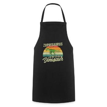 Zupaysaurus Dinosaur Children Dino Gift - Cooking Apron - black - Front - AI Model Male 185 dark (185cm)