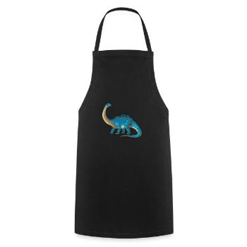Brontosaurus Dinosaurier Kinder Dino Geschenk - Kochschürze - Schwarz - Vorne - AI Model Male 185 dark (185cm)