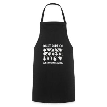 Origami Japanese Art Folding Crane Paper - Cooking Apron - black - Front - AI Model Male 185 dark (185cm)