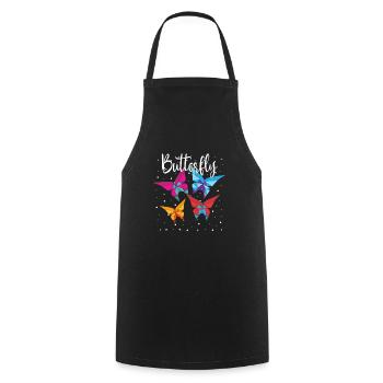 Origami Japanese Art Folding Crane Paper - Cooking Apron - black - Front - AI Model Male 185 dark (185cm)