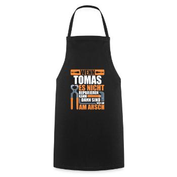 Vorname Tomas Name Geburtstag Geschenk - Kochschürze - Schwarz - Vorne - AI Model Male 185 dark (185cm)