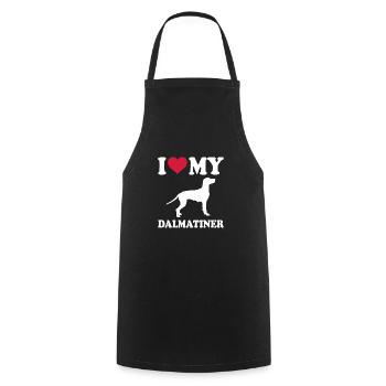 Propriétaire de chien de chien dalmate - Tablier de cuisine - noir - Devant - AI Model Male 185 dark (185cm)