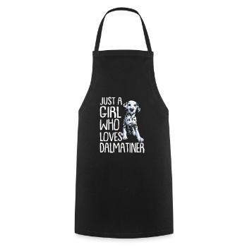 Propriétaire de chien de chien dalmate - Tablier de cuisine - noir - Devant - AI Model Male 185 dark (185cm)