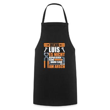 Vorname Luis Name Geburtstag Geschenk - Kochschürze - Schwarz - Vorne - AI Model Male 185 dark (185cm)
