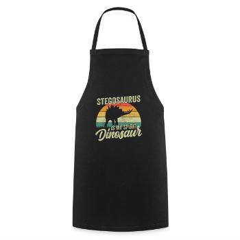 Stegosaurus Dinosaur Children Dino Gift - Cooking Apron - black - Front - AI Model Male 185 dark (185cm)