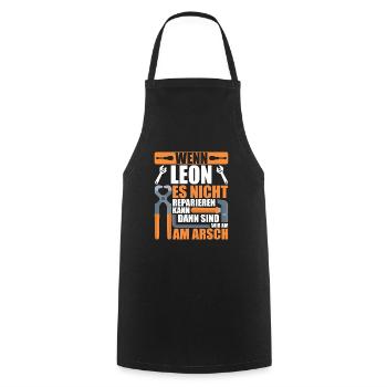 Vorname Leon Name Geburtstag Geschenk - Kochschürze - Schwarz - Vorne - AI Model Male 185 dark (185cm)