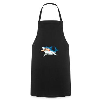Leg surgery wheelchair lost leg - Cooking Apron - black - Front - AI Model Male 185 dark (185cm)