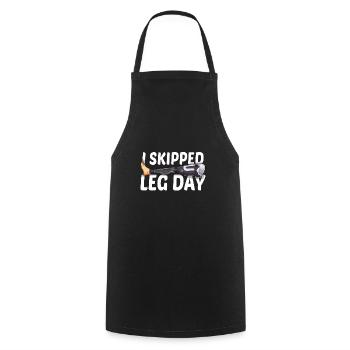 Leg surgery wheelchair lost leg - Cooking Apron - black - Front - AI Model Male 185 dark (185cm)
