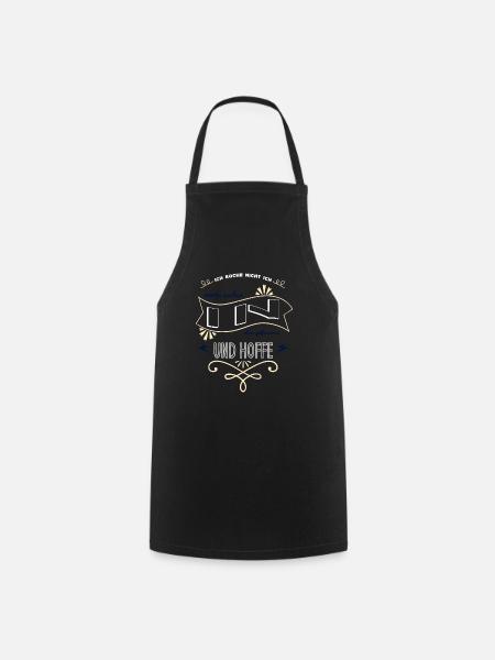 lustiger spruch backen grillen lieben kochkunst - Kochschürze - Schwarz